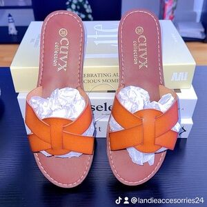 Women's Brown Slide Sandals